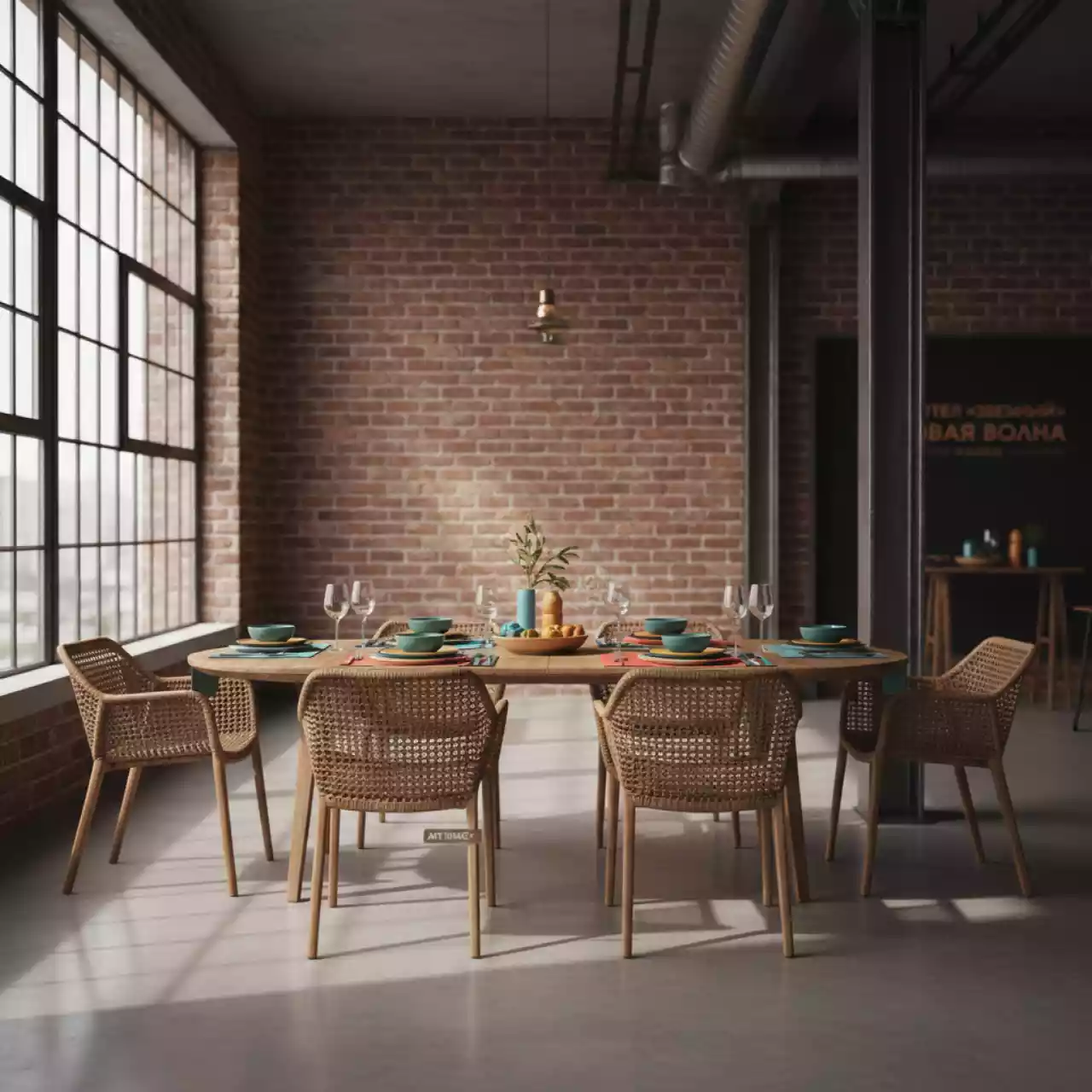 Аренда Комплект мебели обеденный плетеный София в отеле «Звездный» — ART SPACE