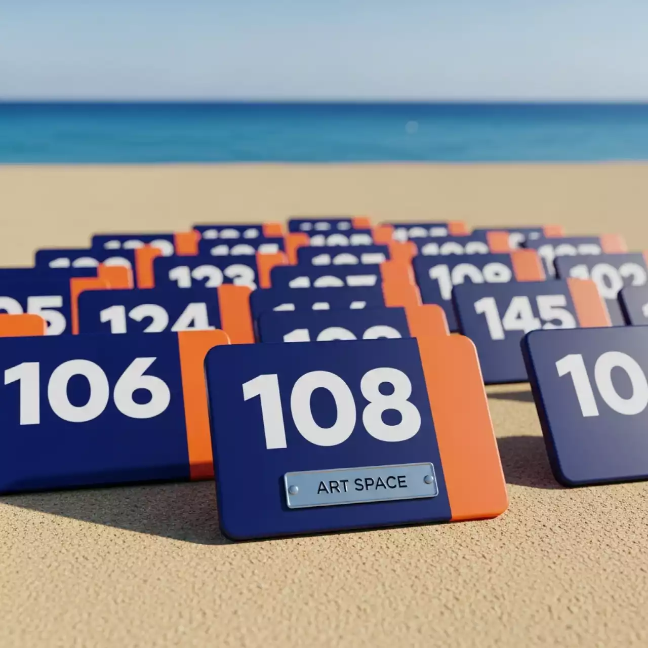 Аренда Комплект номерков 100 шт. на пляже «Ривьера» — ART SPACE