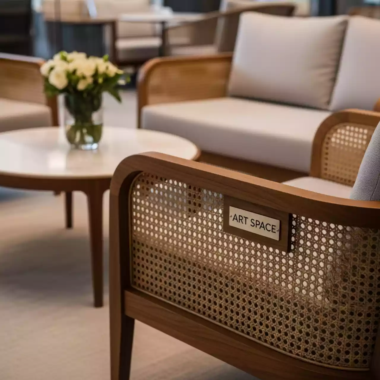 Аренда Комплект плетеной мебели Багамы Мини коньячный кресла столик в Courtyard by Marriott Sochi — ART SPACE