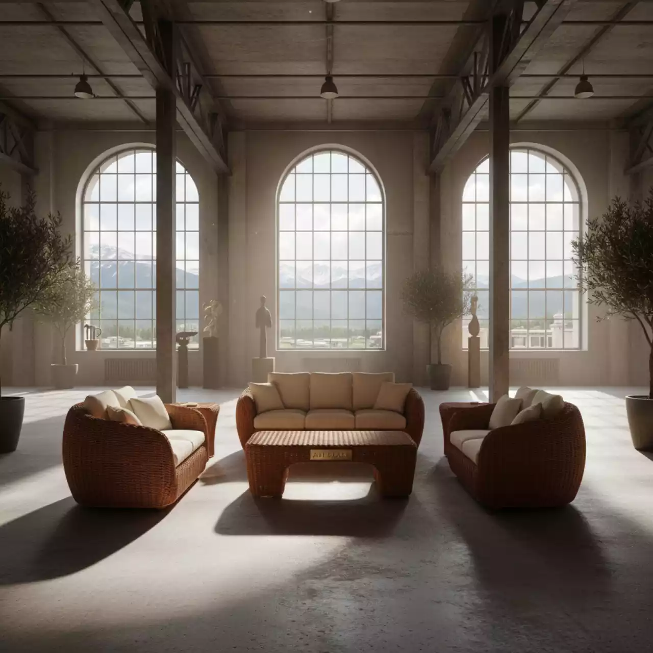 Аренда Комплект плетеной мебели T198D S139B W53 brown в казино «Сочи» — ART SPACE