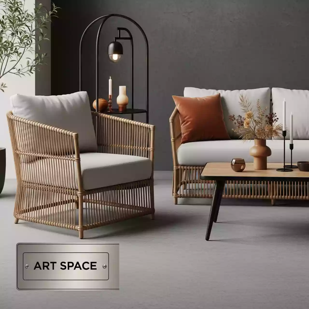 Аренда Комплекта для отдыха Jungle из ротанга в ресторане «Баран-Рапан» — ART SPACE