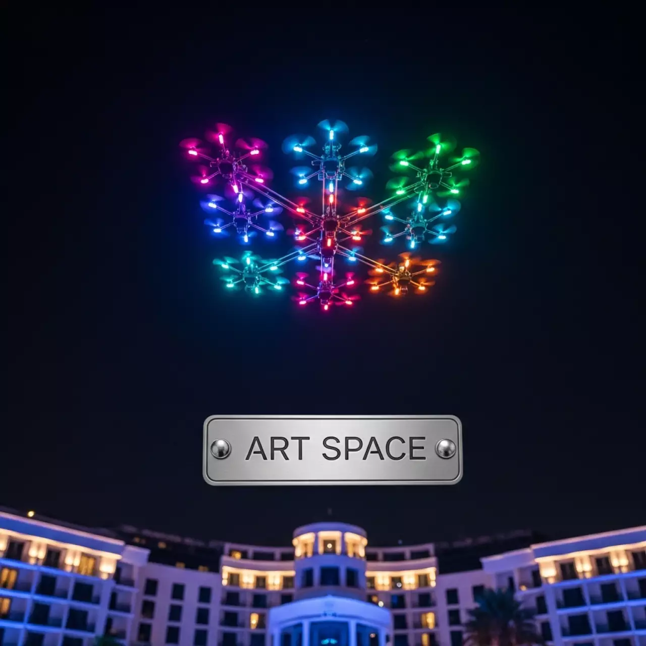 Аренда Конструктор Пиксель Вжик для шоу дронов в Cosmos Sochi Hotel — ART SPACE