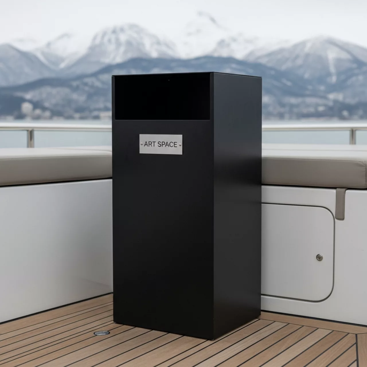 Аренда Корзина для мусора черная на VIP теплоходе (Морпорт Сочи) — ART SPACE