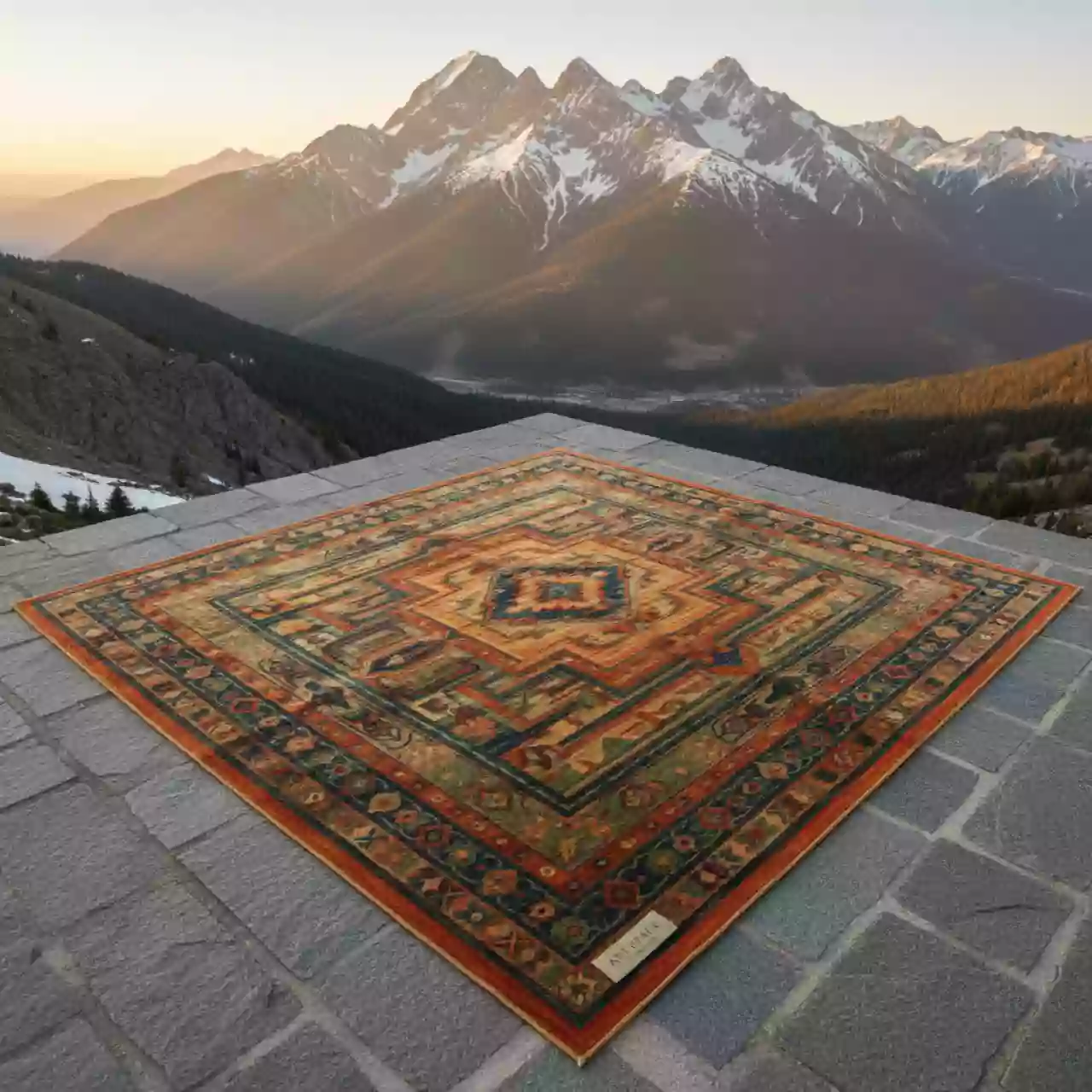 Аренда Ковер индийский из арт шёлка Guy Laroche на площадке Rosa Peak (2320м) — ART SPACE