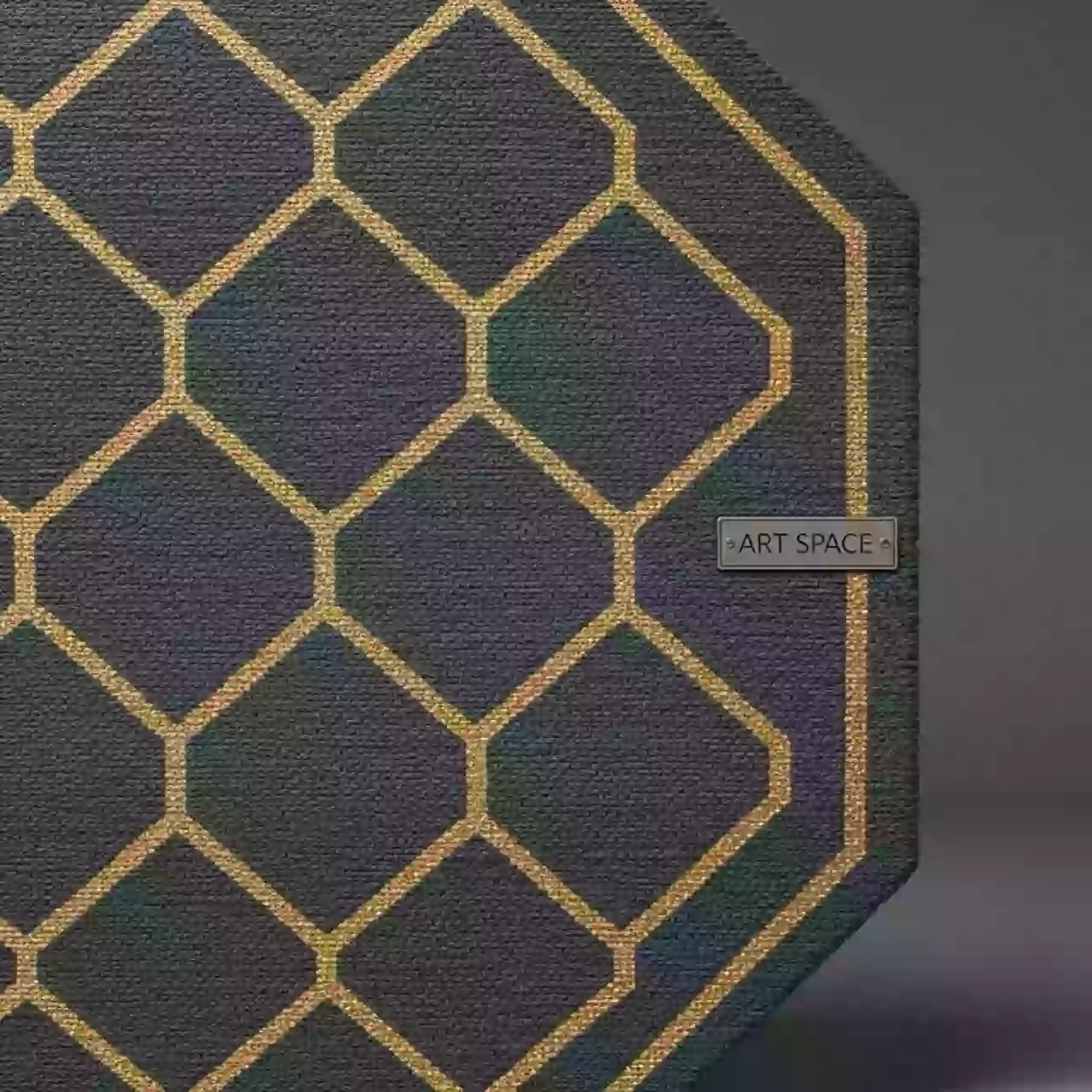 Аренда Ковер индийский шерстяной Octagon Rug серый светло золотой в ледовом дворце «Большой» — ART SPACE