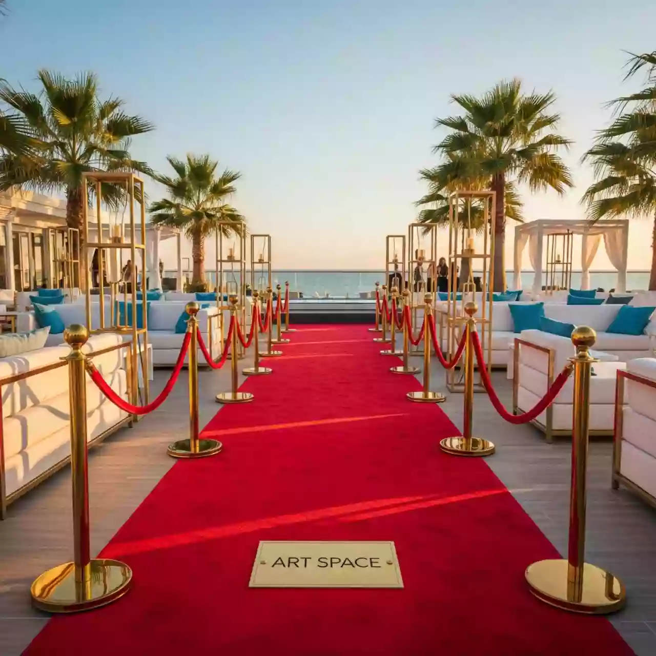 Аренда Красная ковровая дорожка 1х10 м в пляжном клубе Del Mar — ART SPACE