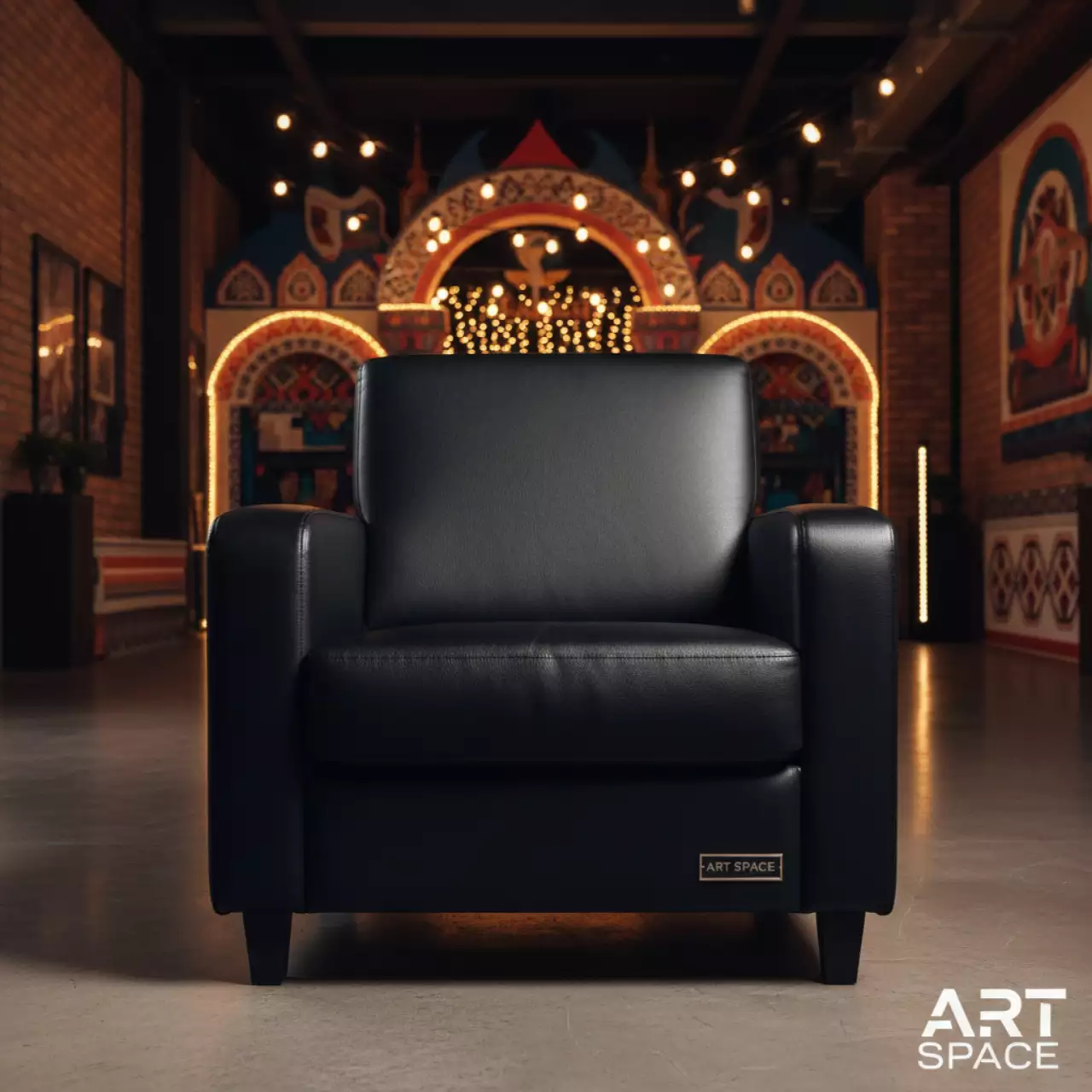 Аренда Кресло Atlant CF экокожа черный в этно-парке «Моя Россия» — ART SPACE