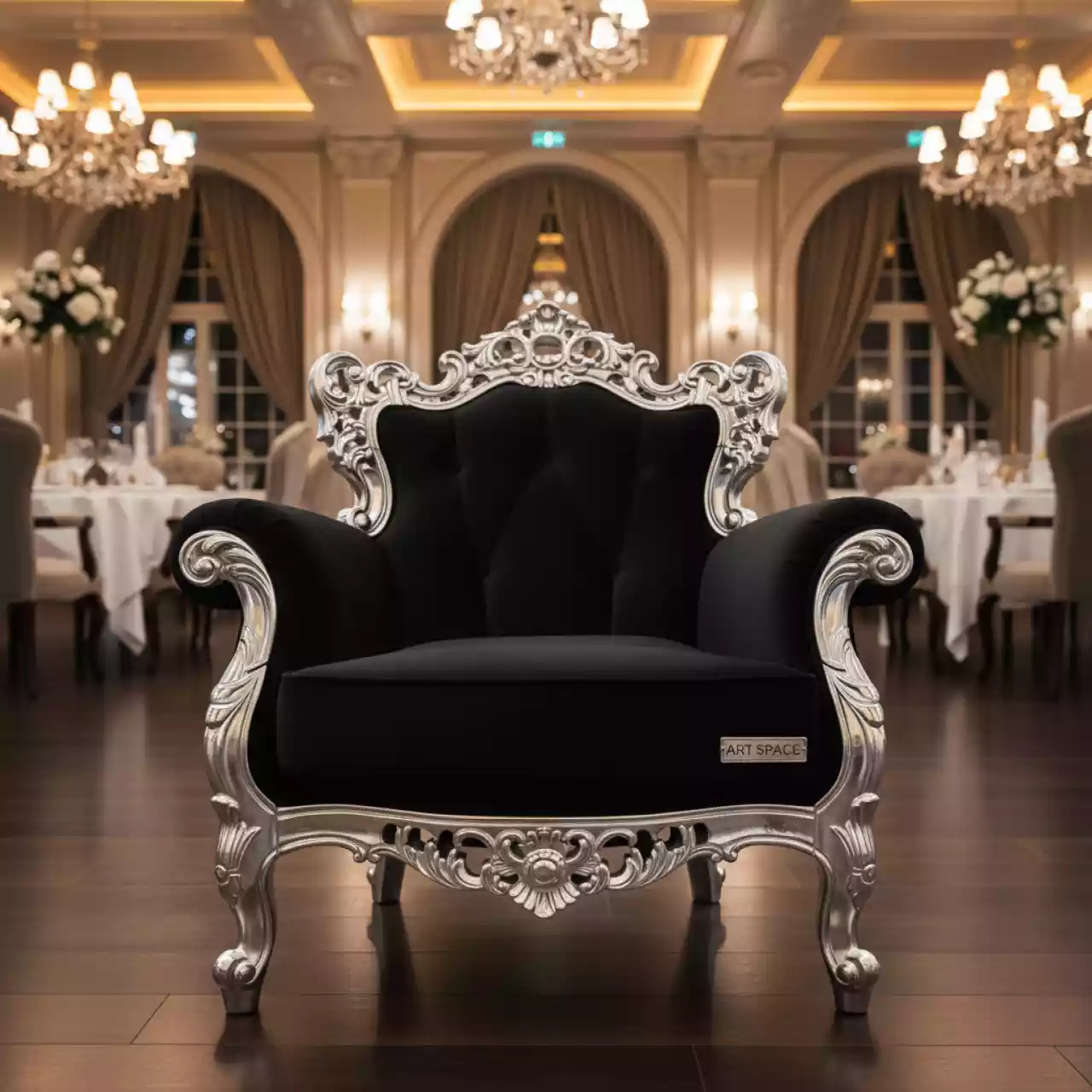 Аренда Кресло Baroque Silver Black