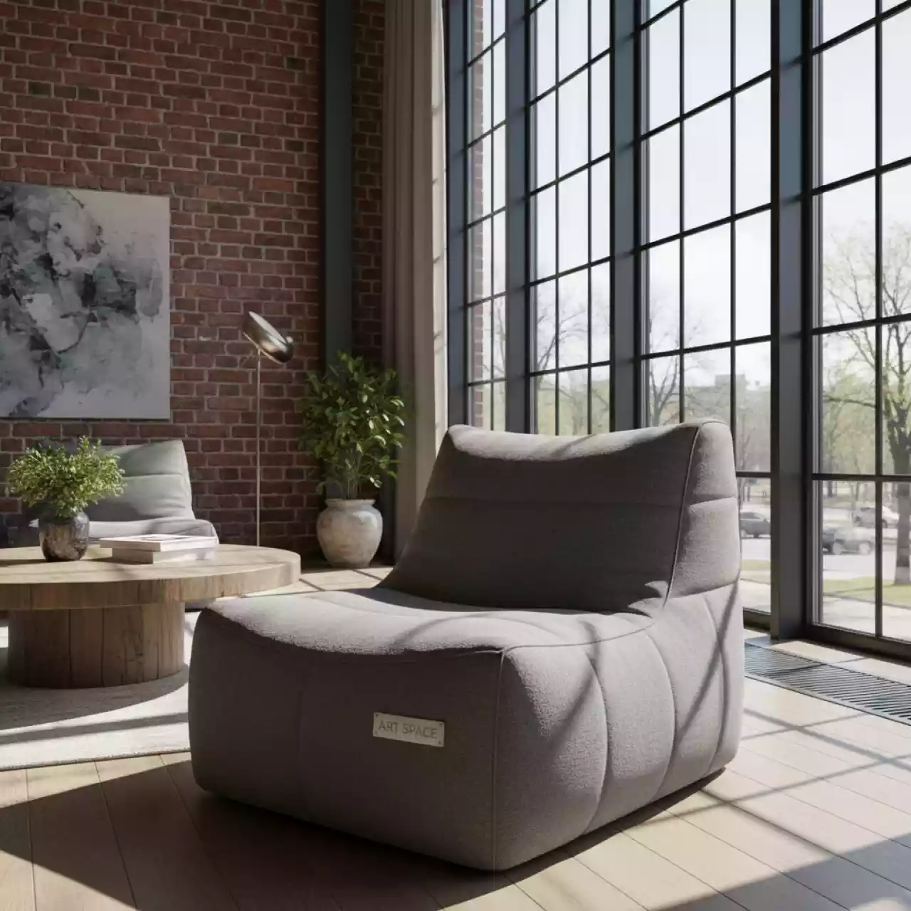 Аренда Кресло мешок Beanbag серый в Stella di Mosca