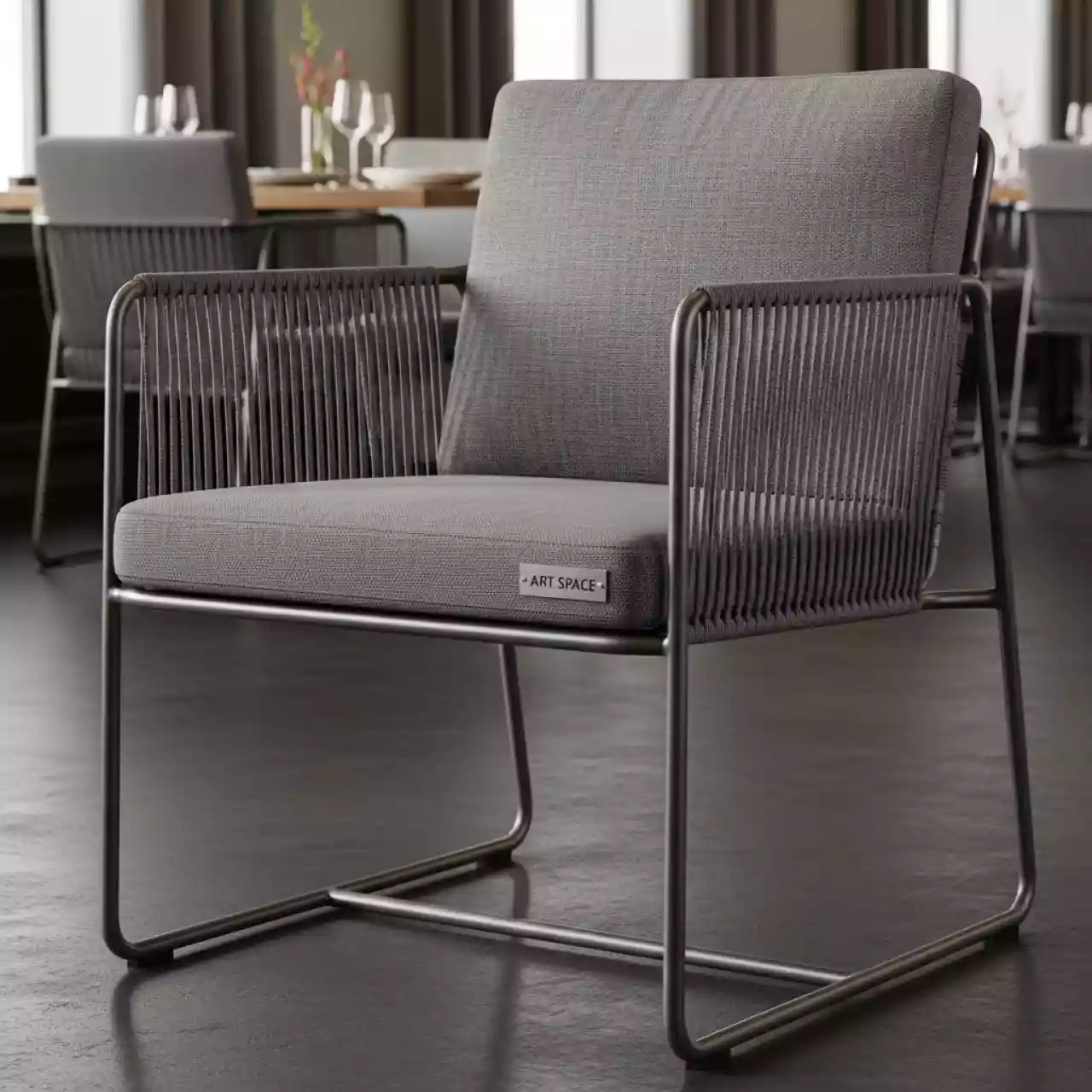 Аренда Кресло металлическое плетеное Pablo в ресторане «Brunello» — ART SPACE