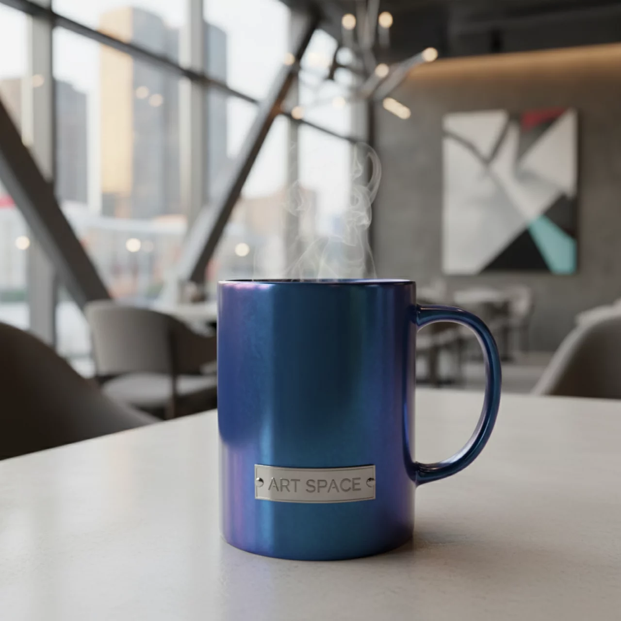 Аренда Кружка для сублимации прямая синяя перламутровая в ресторане «Паруса» — ART SPACE