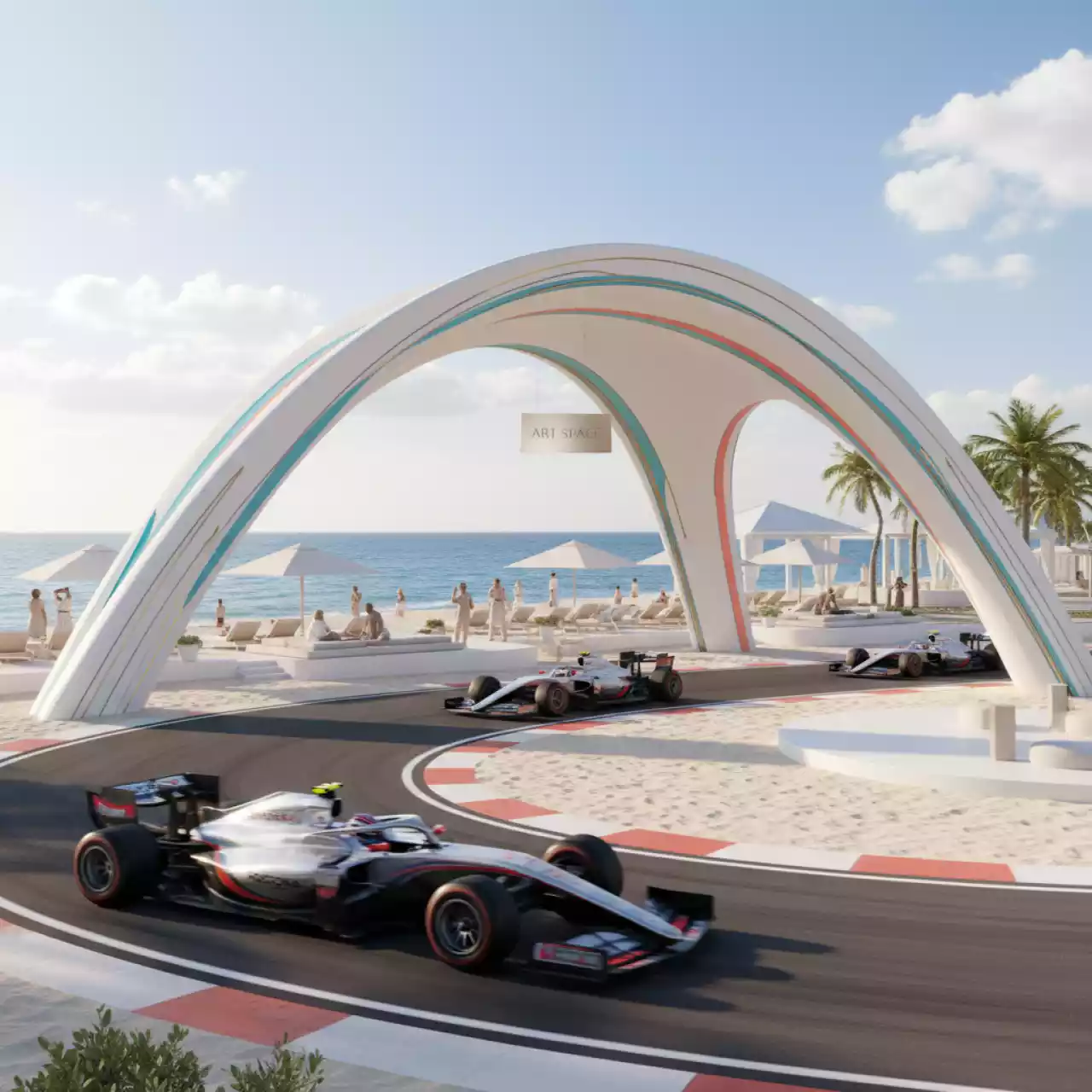 Аренда Крыша арочная гигантская Prolyte Giant Arc в пляжном клубе Del Mar — ART SPACE