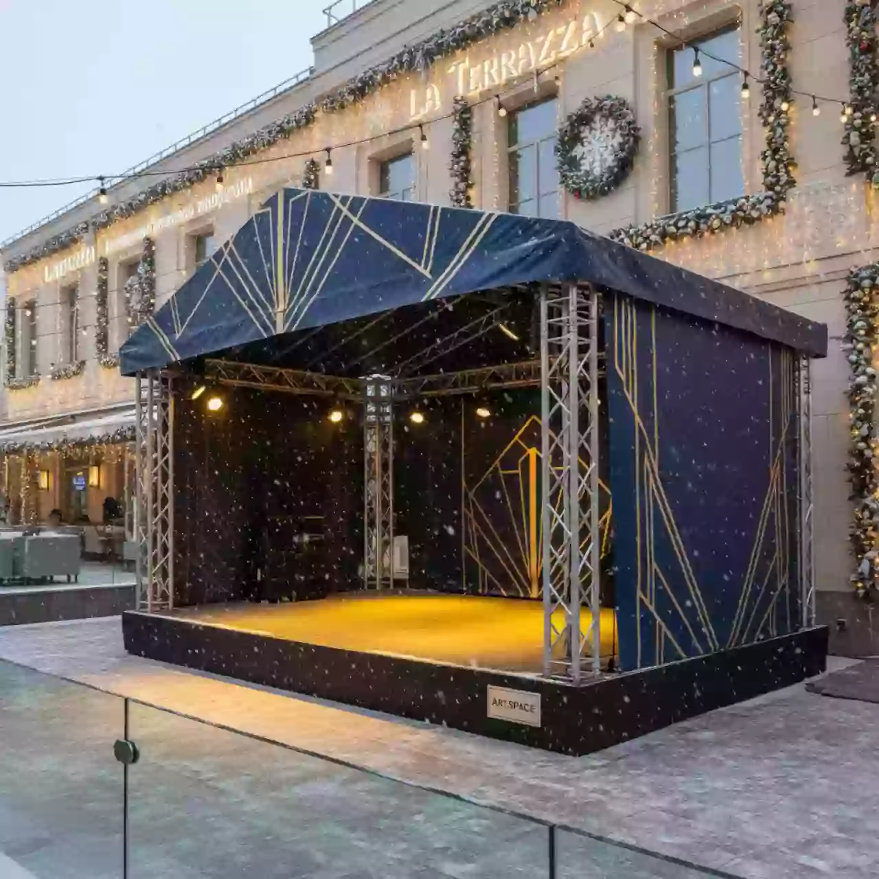 Аренда Крыша двускатная элеваторная 10х8 м в ресторане «La Terrazza» — ART SPACE