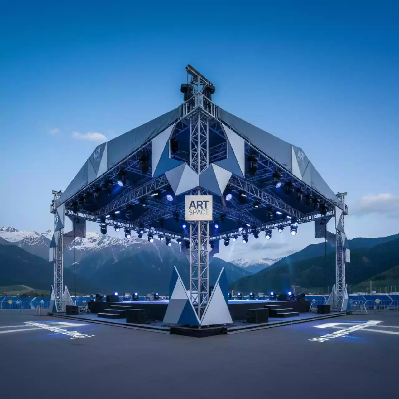 Аренда Крыша модульная граунда 31х20 м Prolyte на курорте «Газпром» (Альпика) — ART SPACE