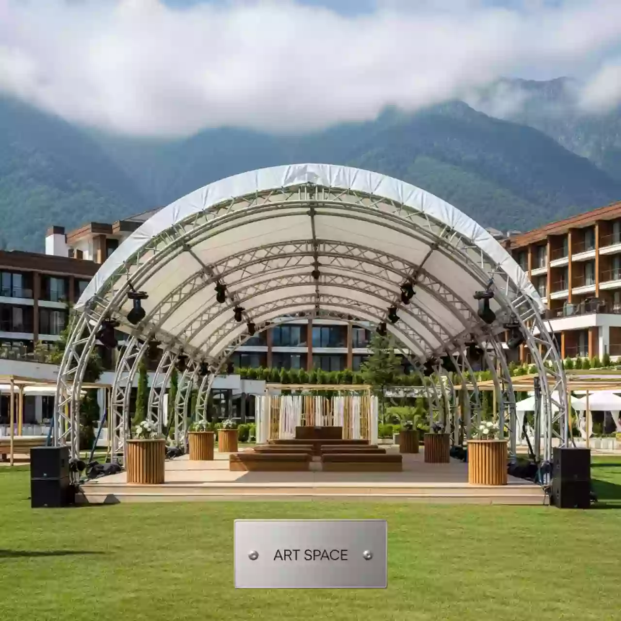 Аренда Крыша тоннельная граунда Prolyte 16 м в Sochi Marriott Krasnaya Polyana — ART SPACE