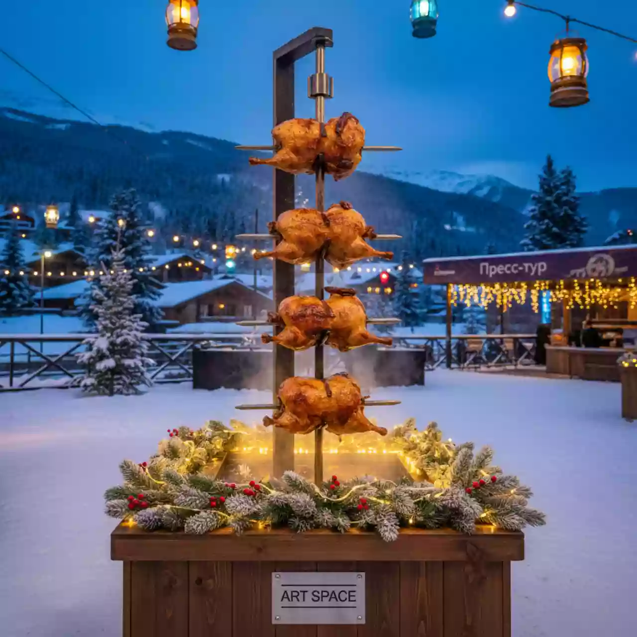 Аренда Кулинарная станция утка на вертеле на курорте «Газпром» (Альпика) — ART SPACE