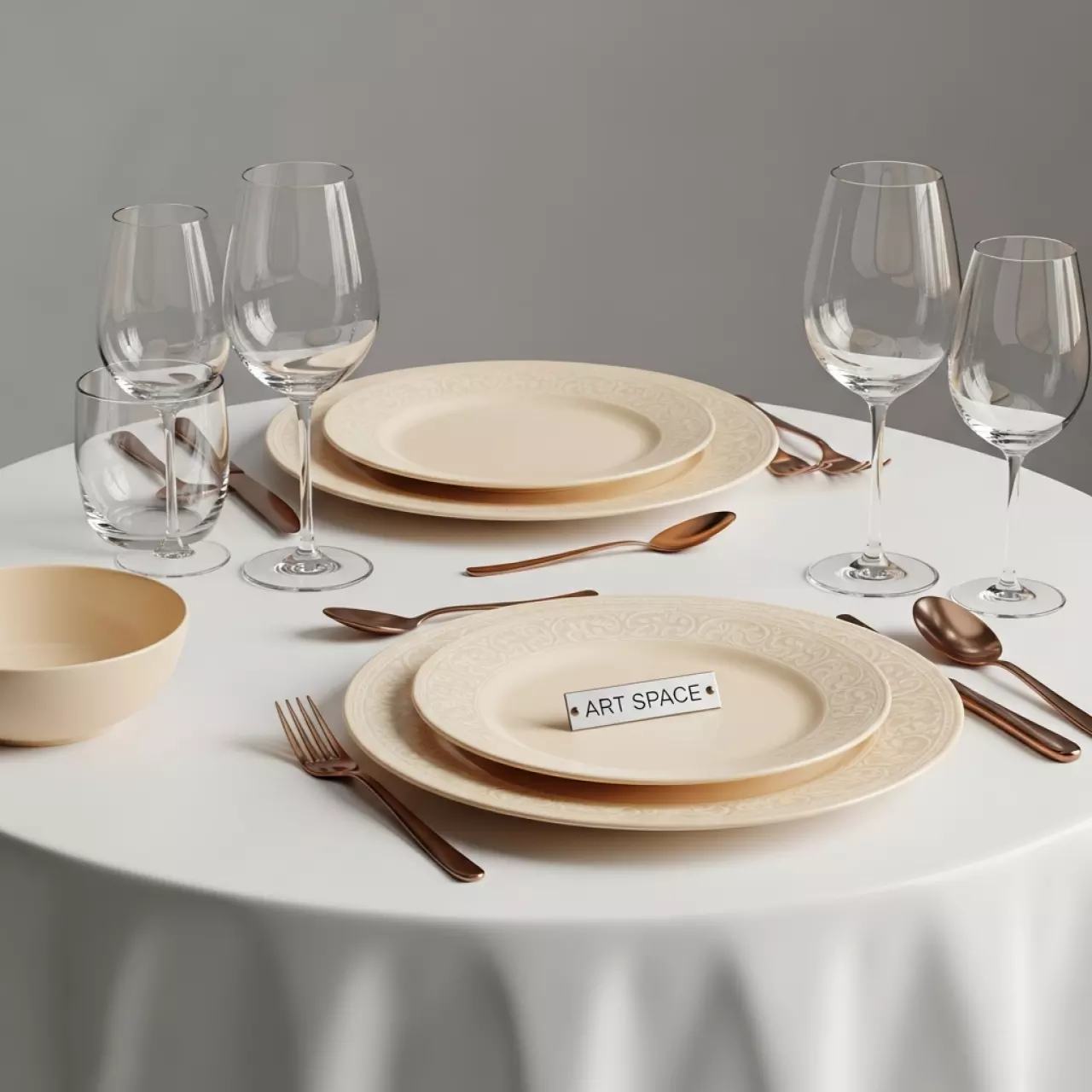 Аренда Куверт на 2 прибора журавинка вензель топленое молоко Rixos Krasnaya Polyana — ART SPACE