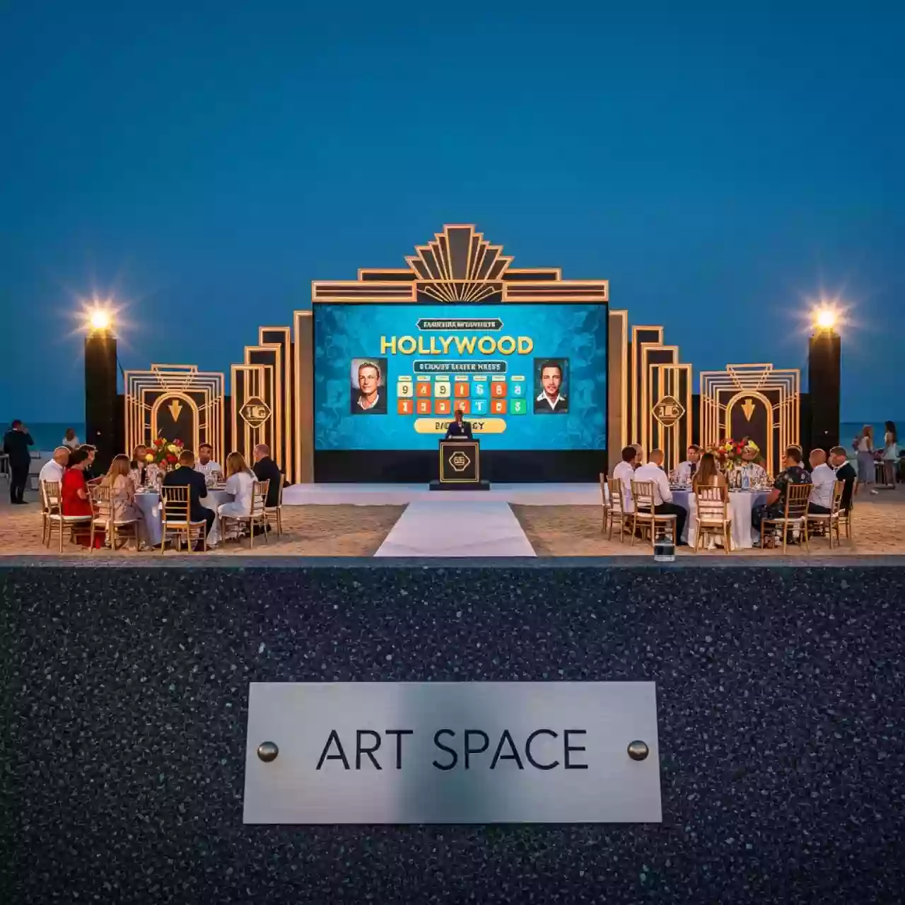 Аренда Квиз Голливуд Онлайн на пляже «Мандарин» — ART SPACE