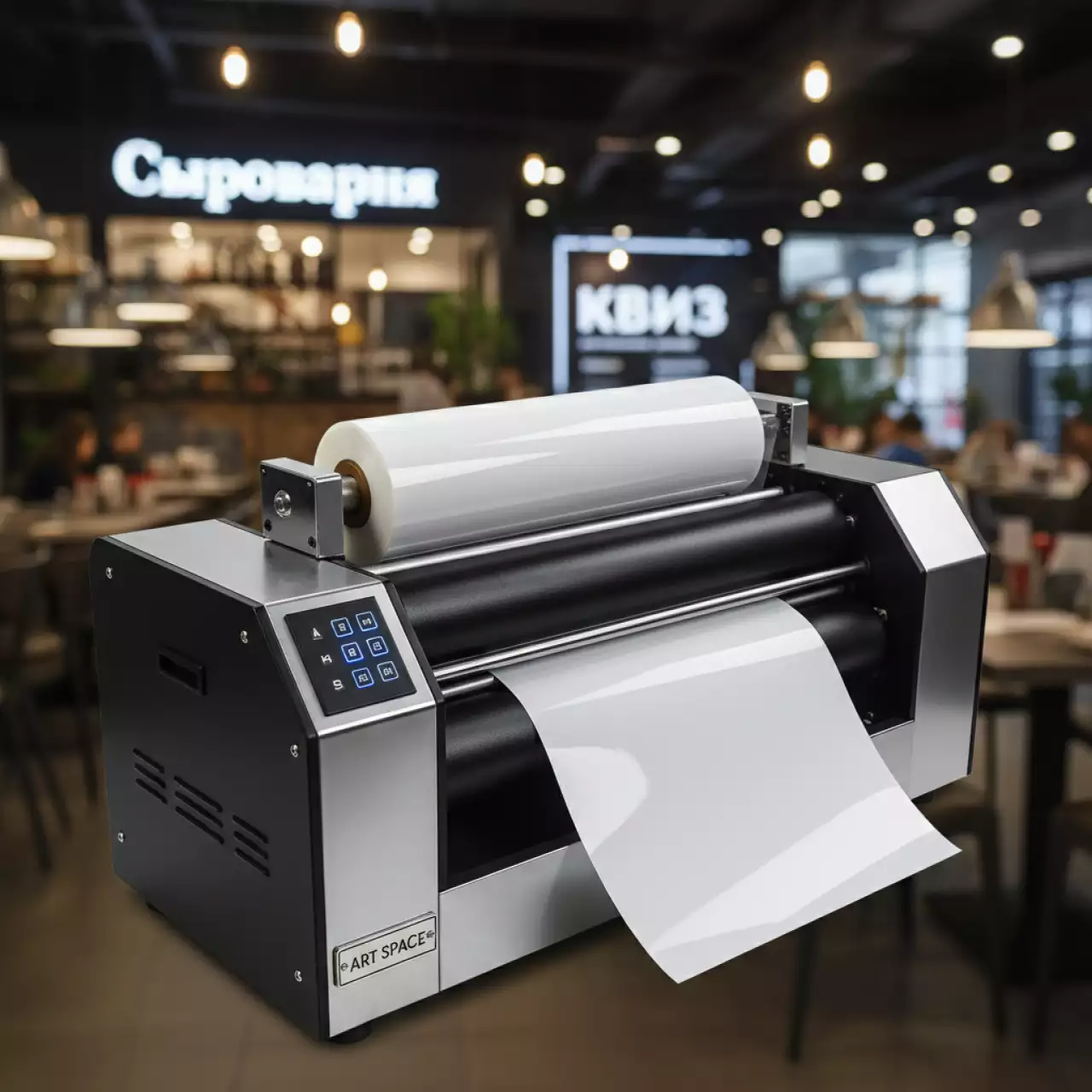 Аренда Ламинатор рулонный Guangming 720 в ресторане «Сыроварня» — ART SPACE