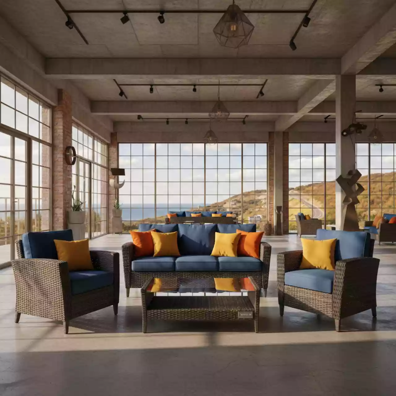 Аренда Лаунж зона из искусственного ротанга MALAGA LUX в Radisson Blu Resort & Congress Centre — ART SPACE