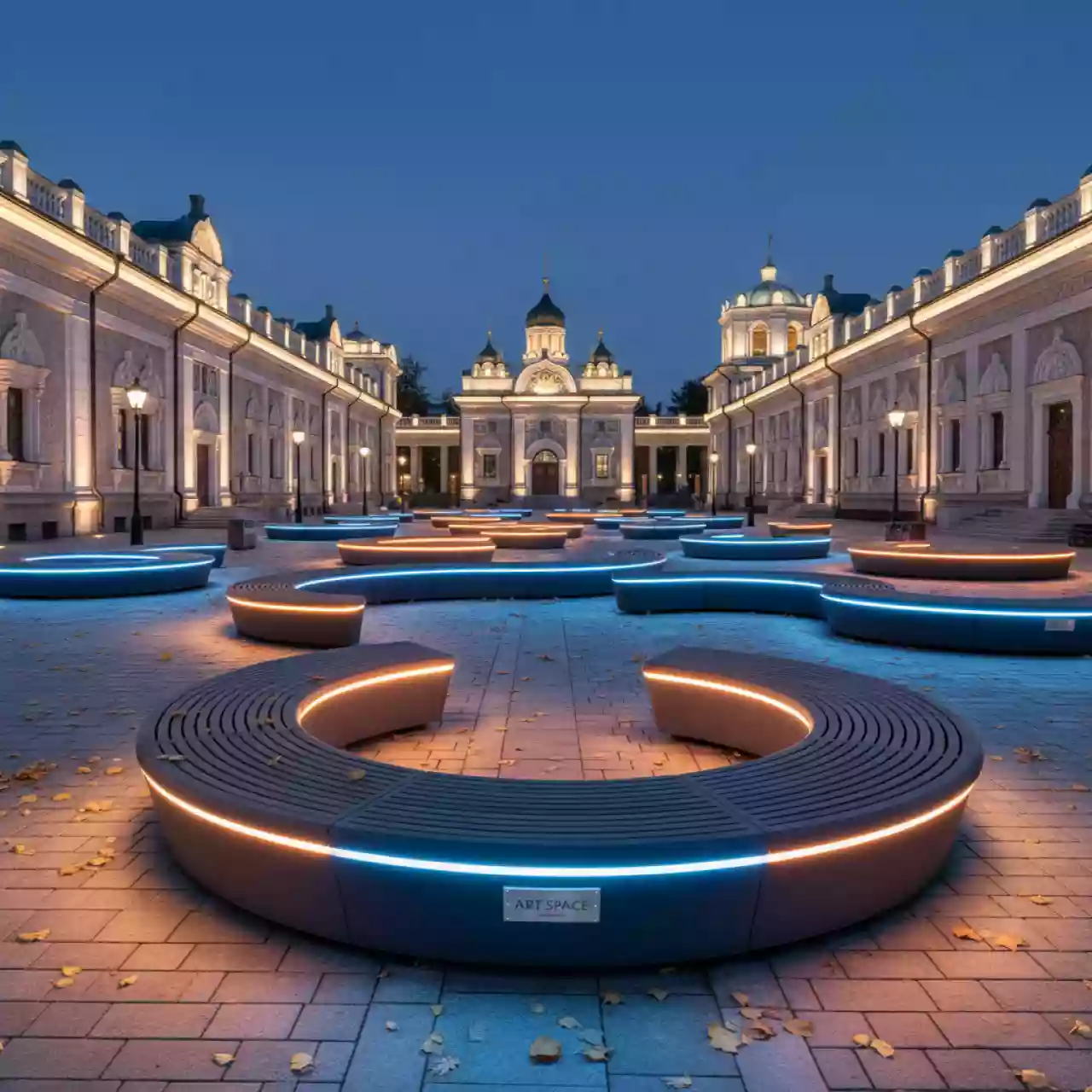 Аренда Лавки змейки LED LED snake в этно-парке «Моя Россия» — ART SPACE