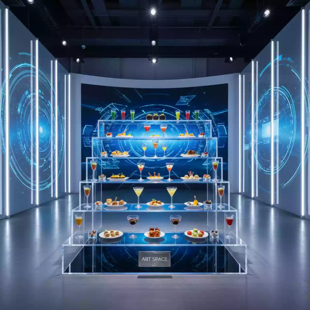 Аренда Лестница фуршетная прозрачная 7 ярусов в Университете «Сириус» — ART SPACE