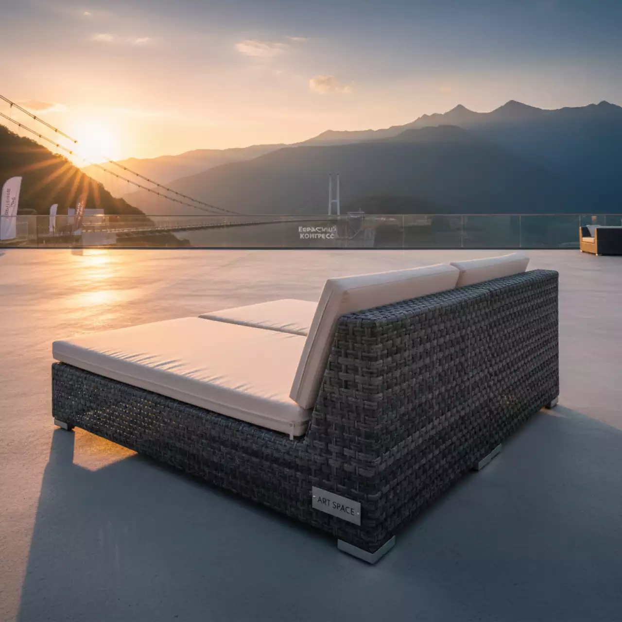Аренда Лежак лаунж плетеный Modern в Skypark Sochi