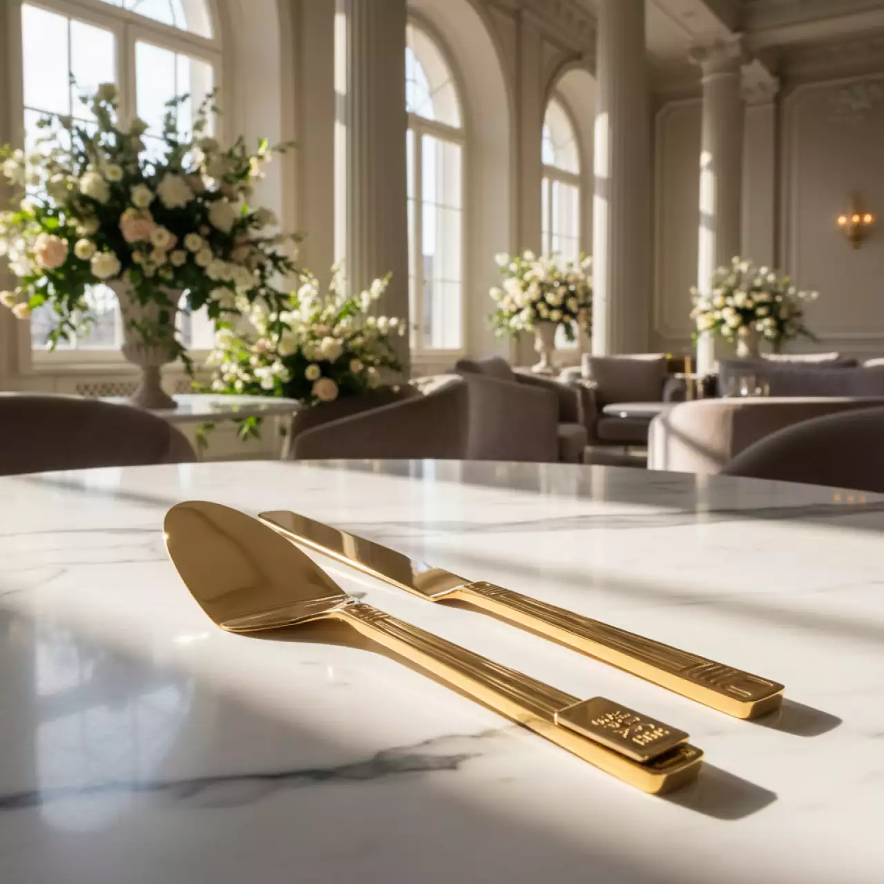 Аренда Лопатка и нож № 2 золотая ручка в Stella di Mosca — ART SPACE