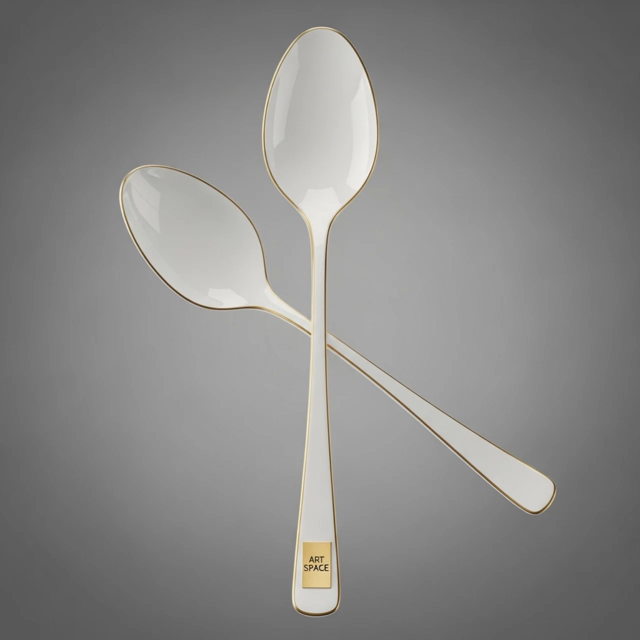 Аренда Ложка Беладонна белая с золотом 23 см в Mövenpick Hotel — ART SPACE