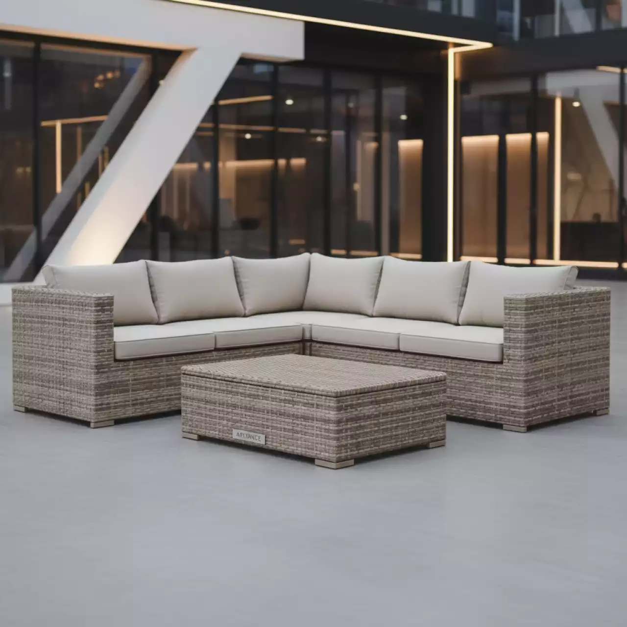 Аренда Мебельная группа Barcelona L 6 персон ротанг бежево коричневая в ОКЦ «Галактика» — ART SPACE
