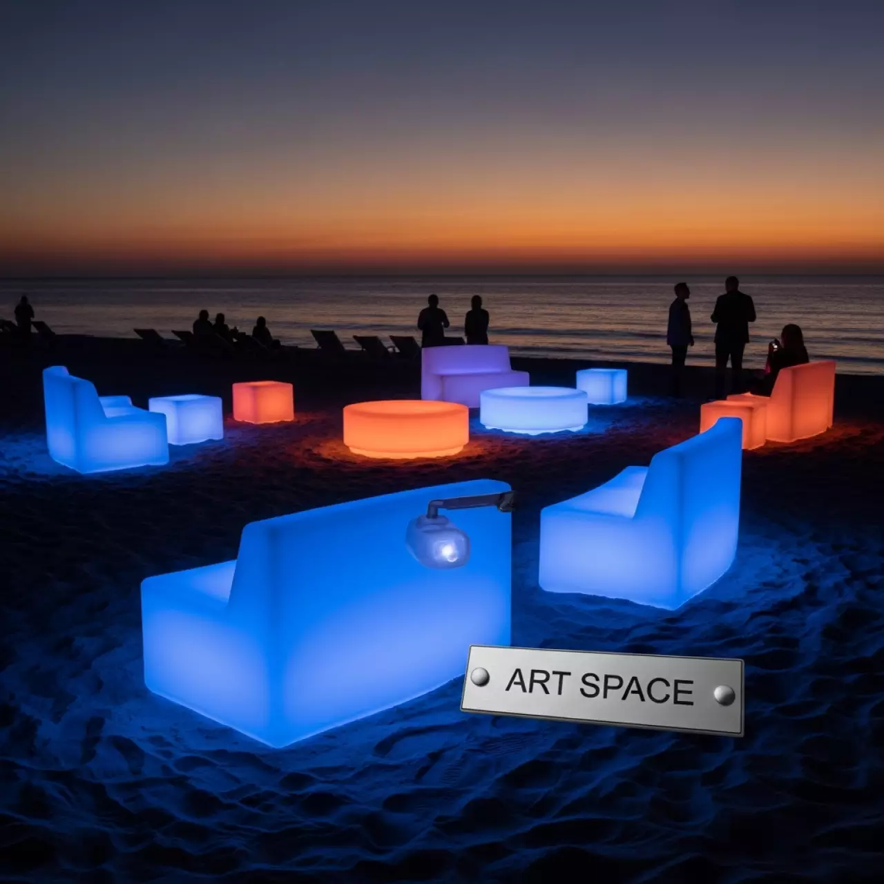 Аренда Мебель светящаяся LED на пляже «Мандарин» — ART SPACE