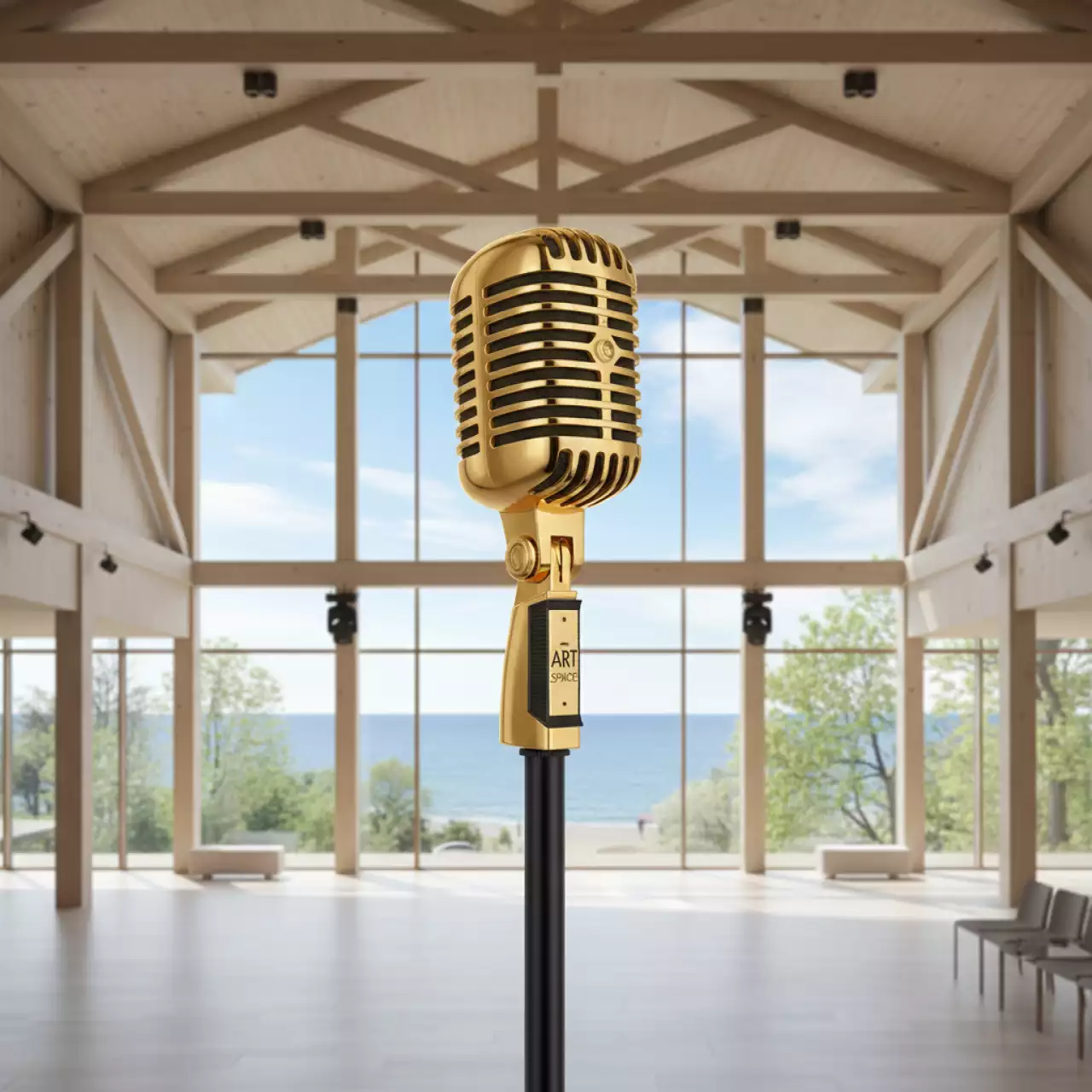 Аренда Микрофон ретро золотой Shure 55SH II