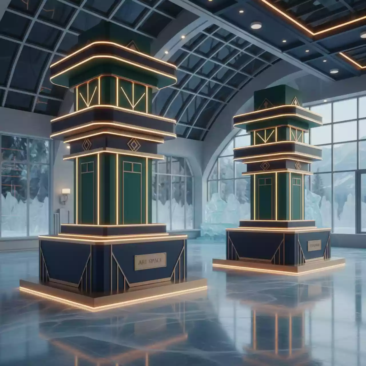 Аренда Модуль Авалон правый левый в ледовом дворце «Роза Хутор» — ART SPACE