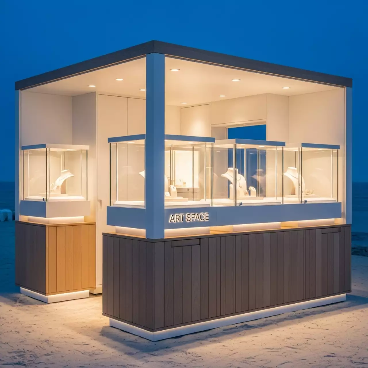 Аренда Модуль торговый островного типа для ювелирной компании Michal Negrin в пляжном комплексе VinoGrad — ART SPACE