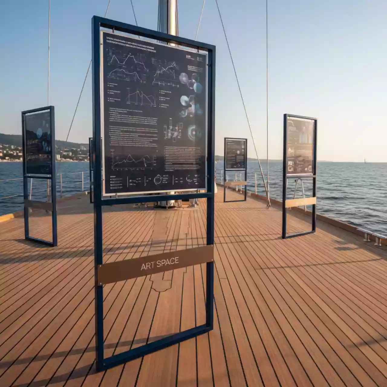 Аренда Мольберты металлические стилизованные на парусной регате (Сочи) — ART SPACE