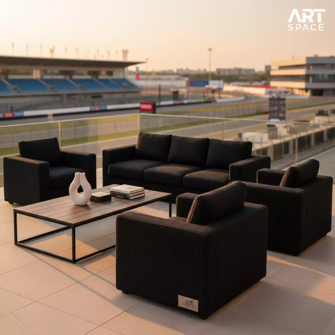 Аренда Набор чехлов для комплектов мебели лаунж зоны Hacienda черный на Сочи Автодроме — ART SPACE