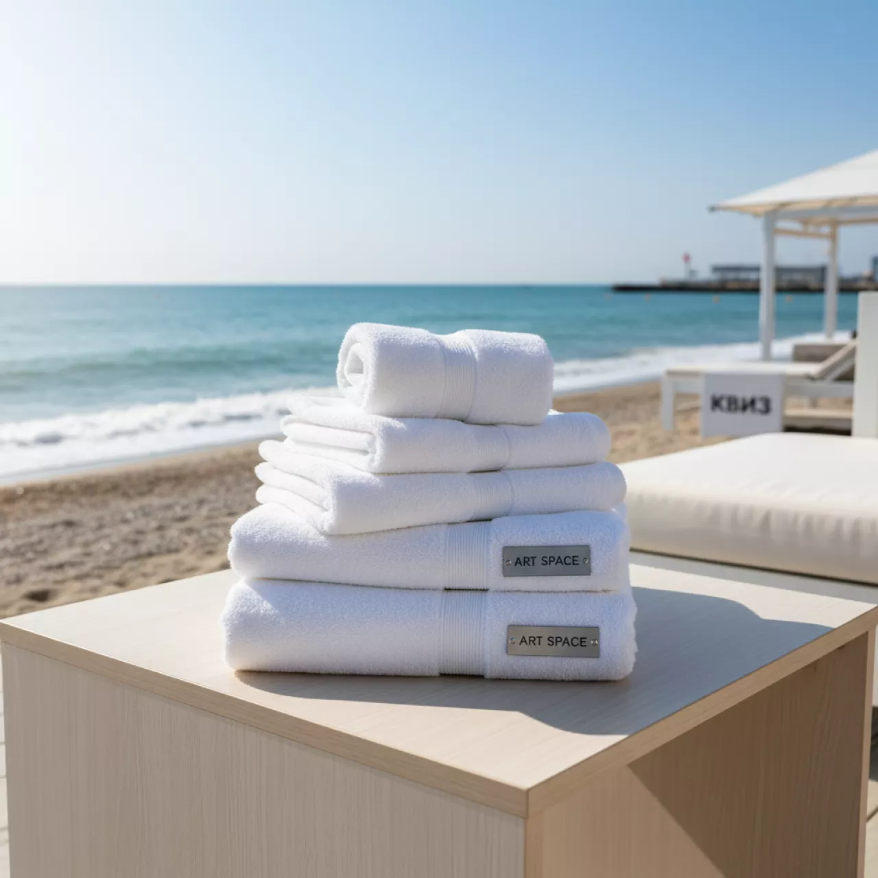 Аренда Набор салфеток махровых белых 300х300 10 штук на пляже «Мандарин» — ART SPACE
