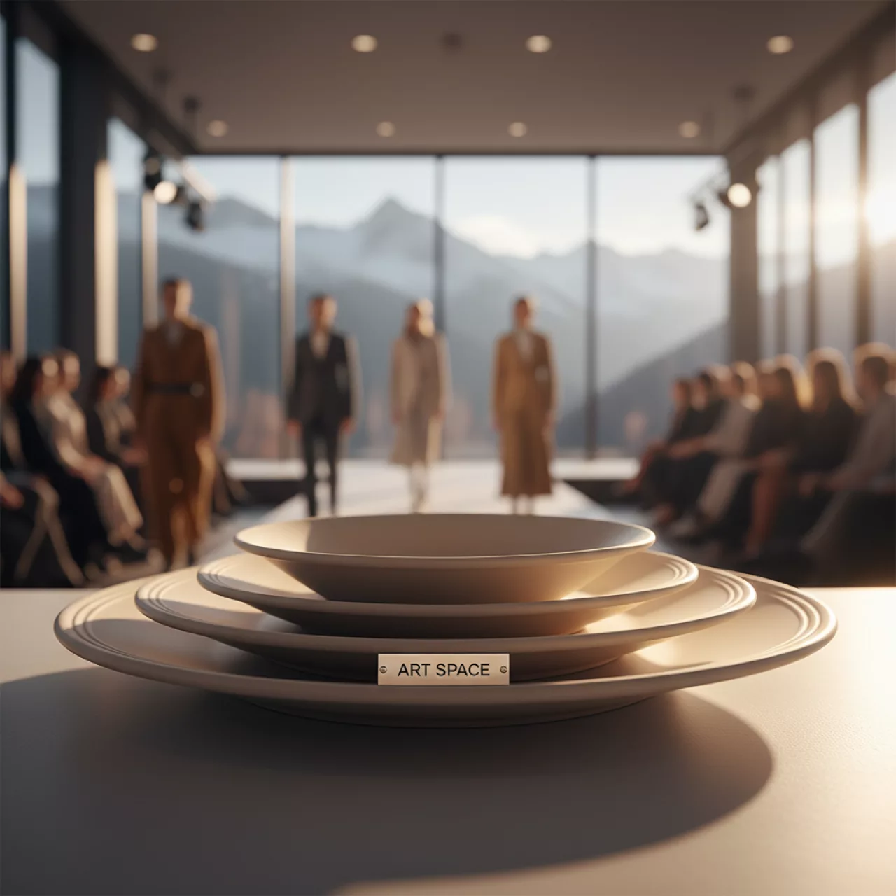 Аренда Набор тарелок Моно бежевых 31 27 21 см в Golden Tulip Rosa Khutor — ART SPACE