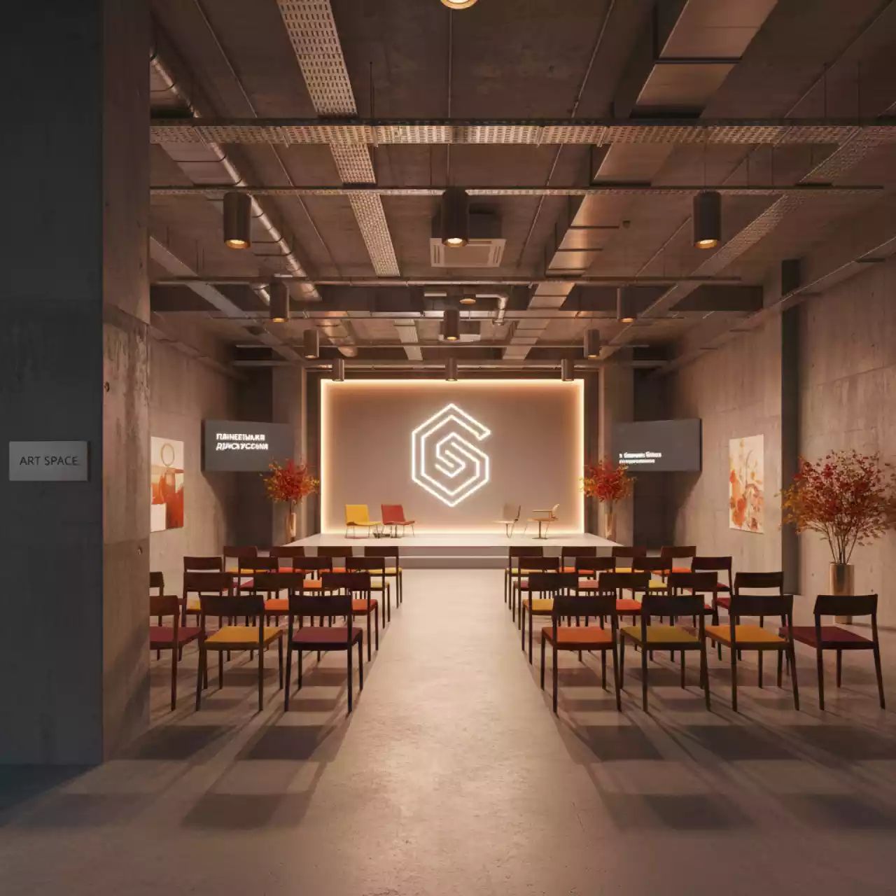 Аренда Новый деловой год компании Д2 в Gamma Sirius — ART SPACE