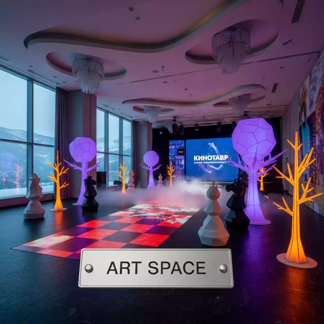 Аренда Новый год с Ростелекомом в стране чудес в Green Flow Hotel — ART SPACE