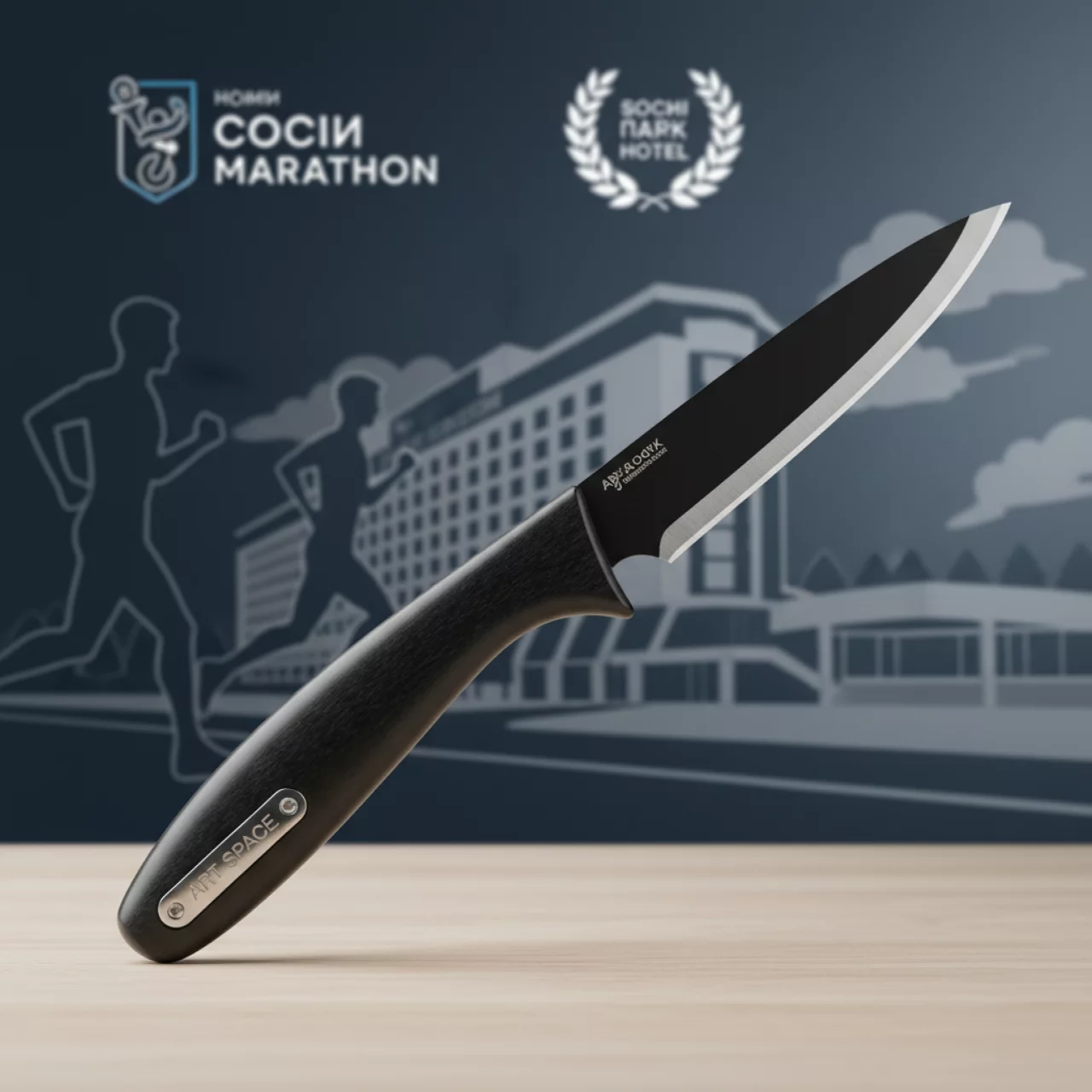 Аренда Нож закусочный Sapporo черный L 200 мм в Сочи Парк Отеле — ART SPACE