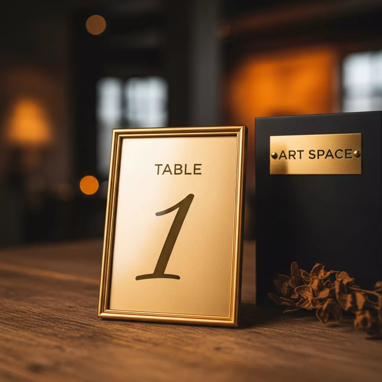 Аренда Нумерация столов золотая рамка в Boutique Hotel PORTUM 1905 — ART SPACE