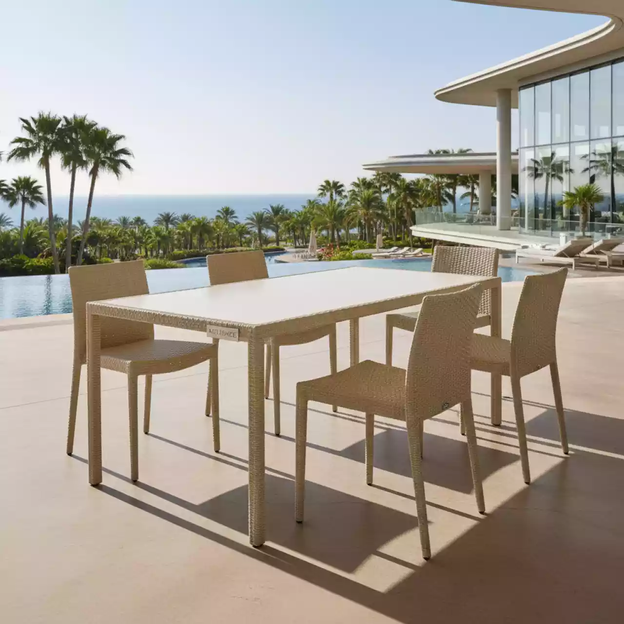 Аренда Обеденная группа плетеная LC6T 7 set бежевый 208 300 в Novotel Resort — ART SPACE