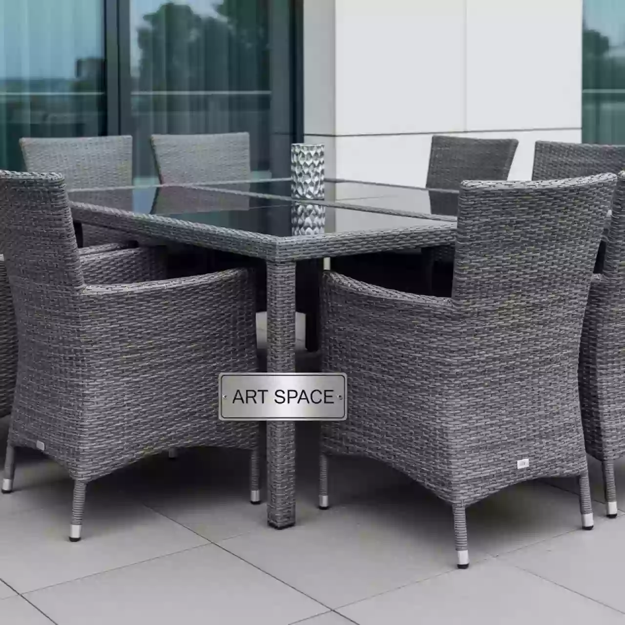 Аренда Обеденная группа плетеная LC6T 7 set графит в Courtyard by Marriott Sochi — ART SPACE