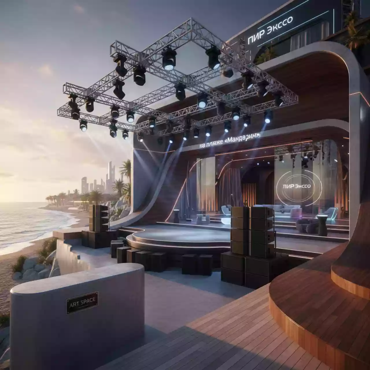 Аренда Обеспечение райдера для И. Саруханова на пляже «Мандарин» — ART SPACE