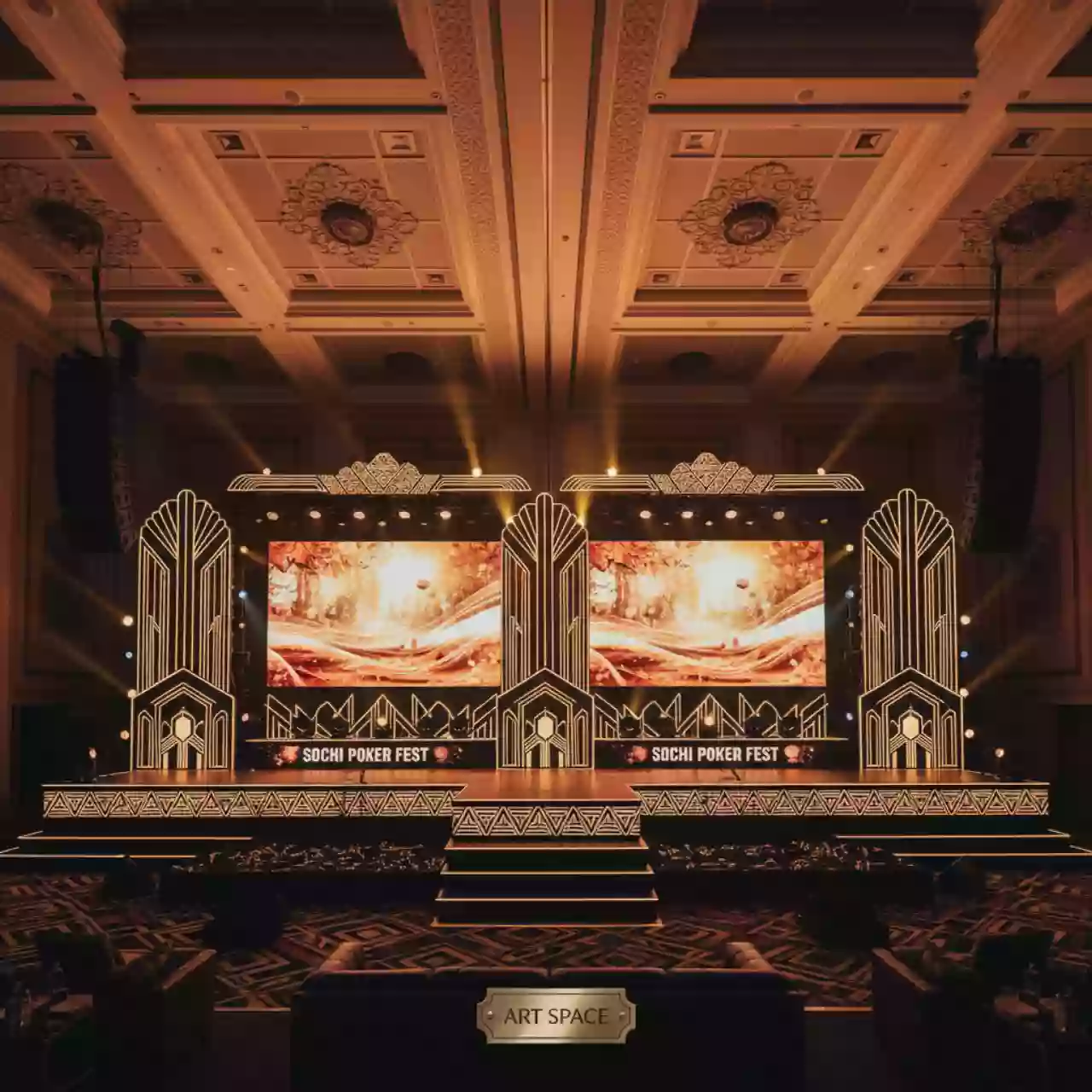 Аренда Обеспечение технического райдера Родиона Газманова установка сцены LED экрана звука в Sochi Marriott Krasnaya Polyana — ART SPACE