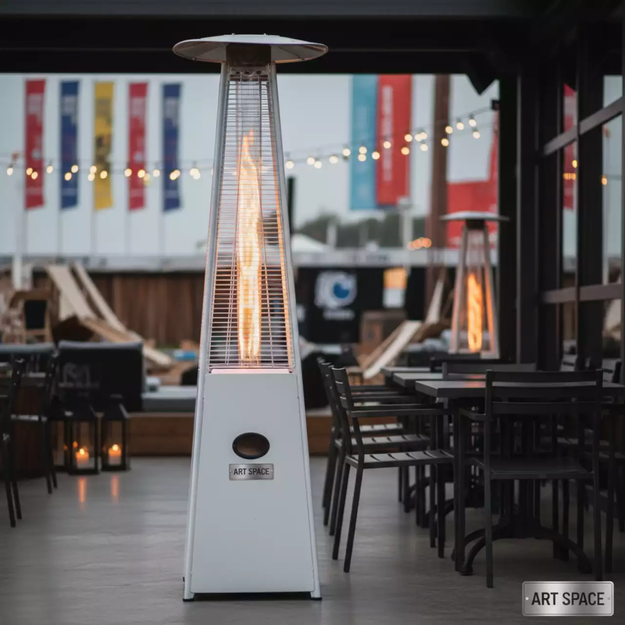 Аренда Обогреватель газовый уличный WWT 13K White на пляжных клубах Хосты — ART SPACE