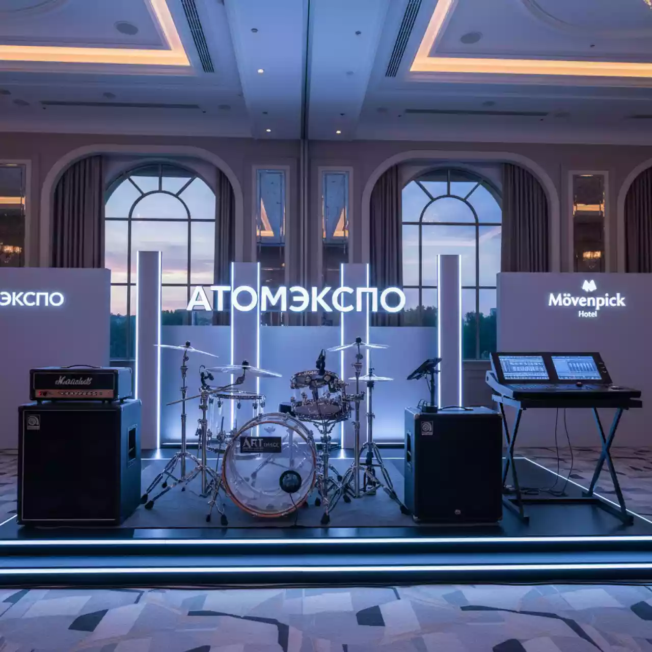 Аренда Оборудование звуковое для группы установка бэклайна и обслуживание в Mövenpick Hotel — ART SPACE