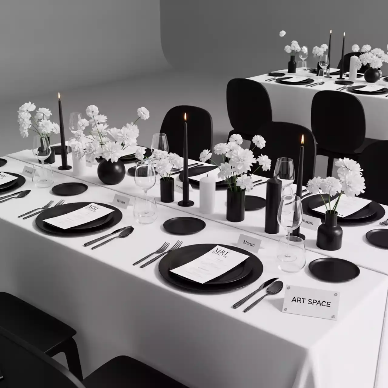 Аренда Оформления стола черно белое в пляжном комплексе VinoGrad — ART SPACE