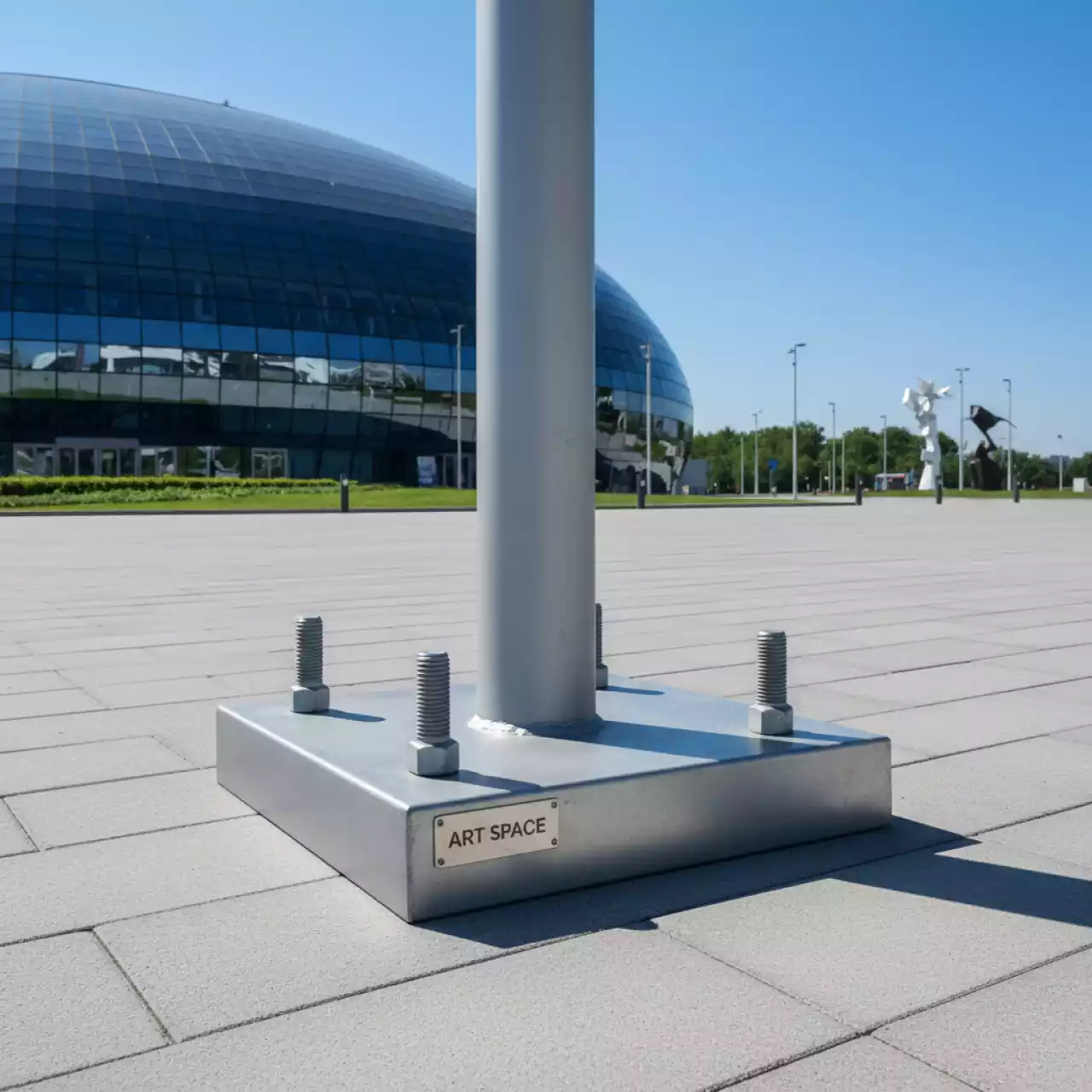 Аренда Основание с анкерами в сборе для уличных флагштоков 6 и 8 м в ледовом дворце «Большой» — ART SPACE